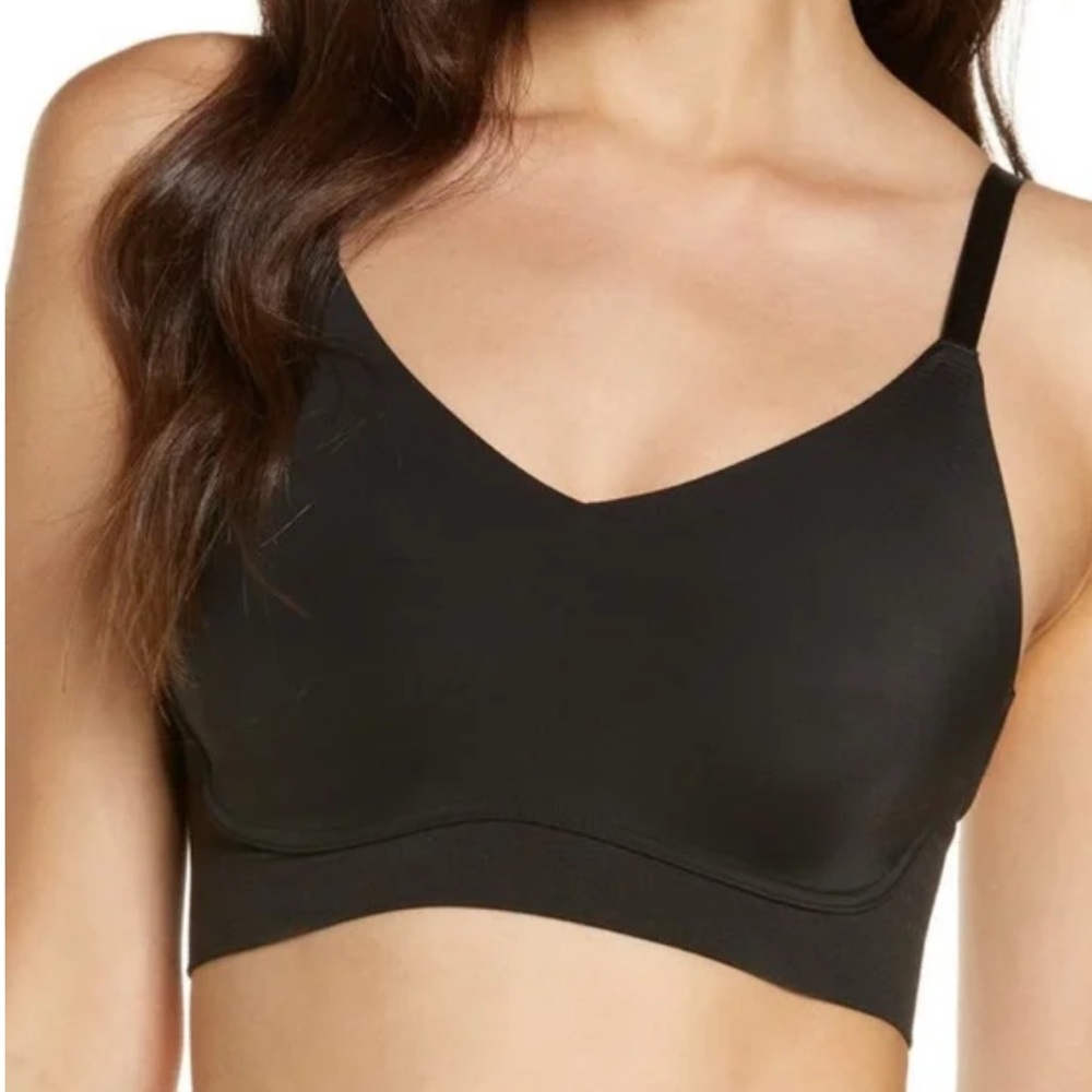 True and Co True Triangle Adjustable Strap Soft Form Band Bra Black Size Large